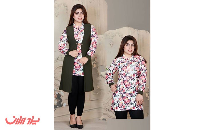 تونیک دو تیکه گلدار چاپ دیجیتال جنس جودون پلاس - ارسال رایگان در یزد ارزان