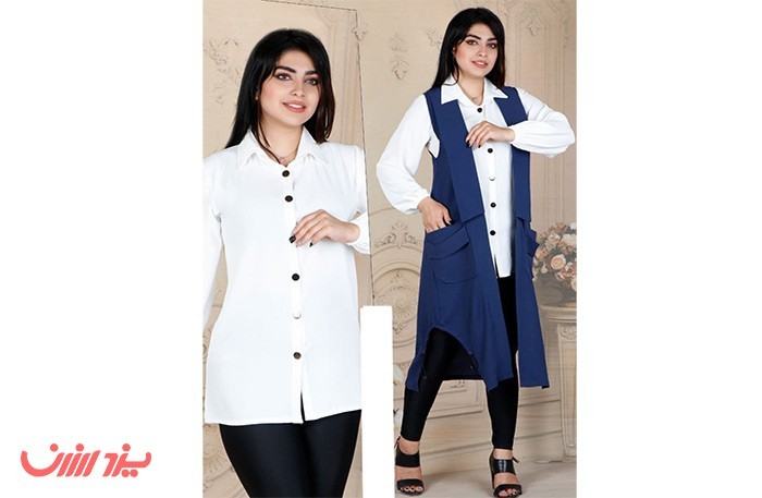 مانتو جلو باز زیره سفید ابروبادی اعلاء گرم بالا - ارسال رایگان در یزد ارزان